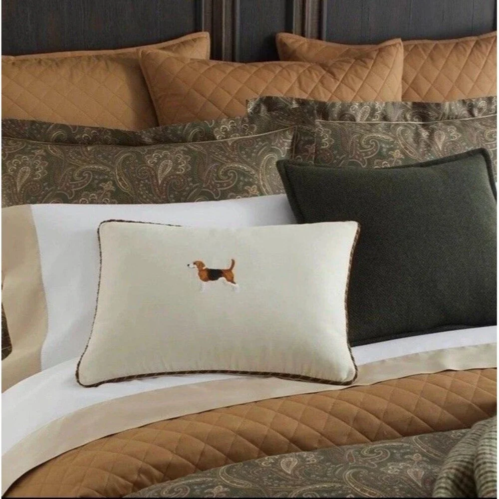 Set Of 2 RALPH LAUREN Cromwell Quilted Euro Sham Equestrian Old Money Preppy 285